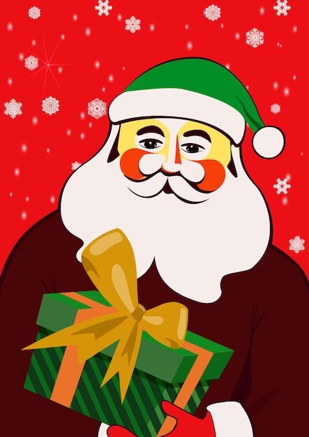 Vector leuke kerstmisachtergrond met santa en giften vectorillustratie