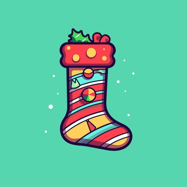 Leuke kerstsokken sticker illustratie