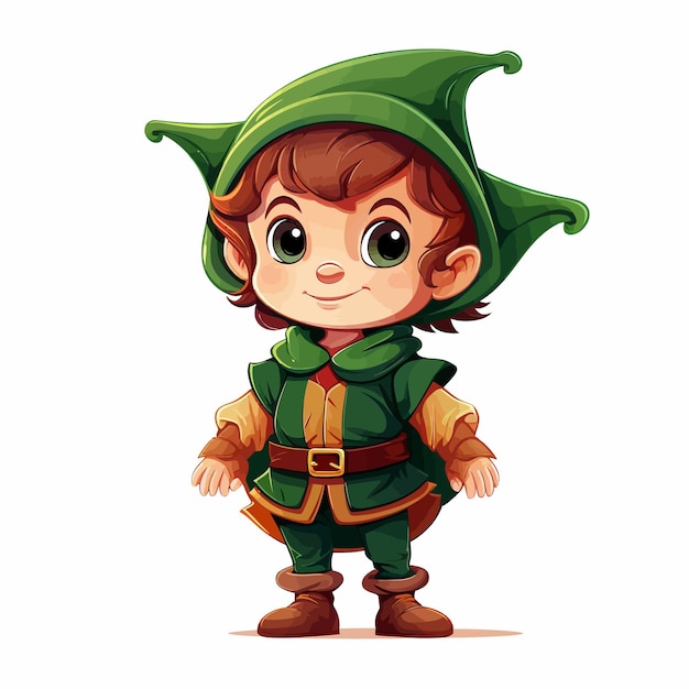 Leuke_kid_wearing_elf_costume_cartoon_vector