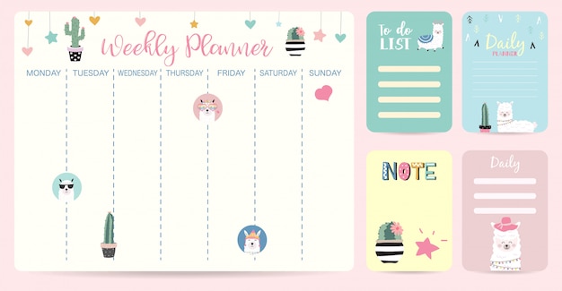 Leuke kinderachtige weekplanner