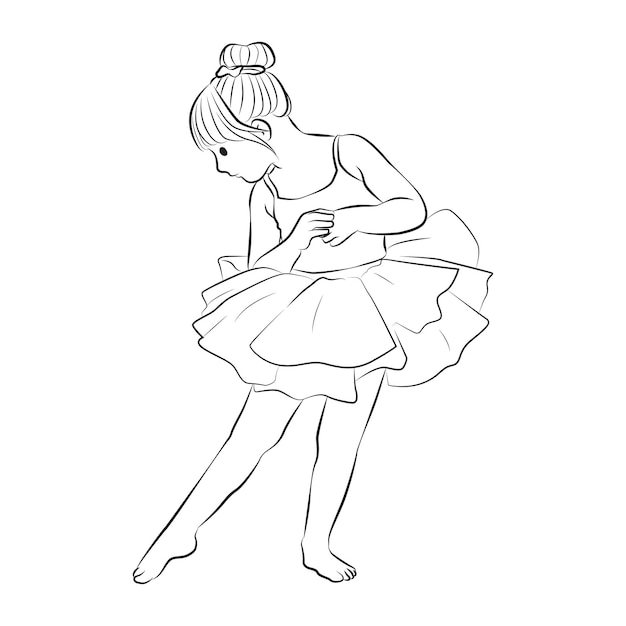 Vector leuke kleine ballerina dansende pose