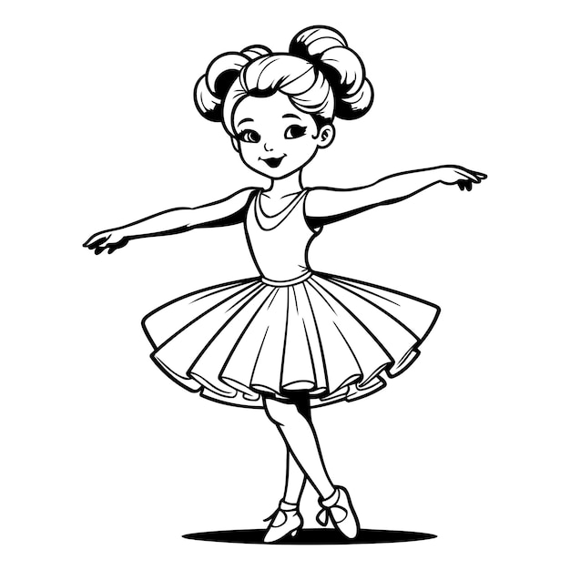 Leuke kleine ballerina in een tutu Vector illustratie