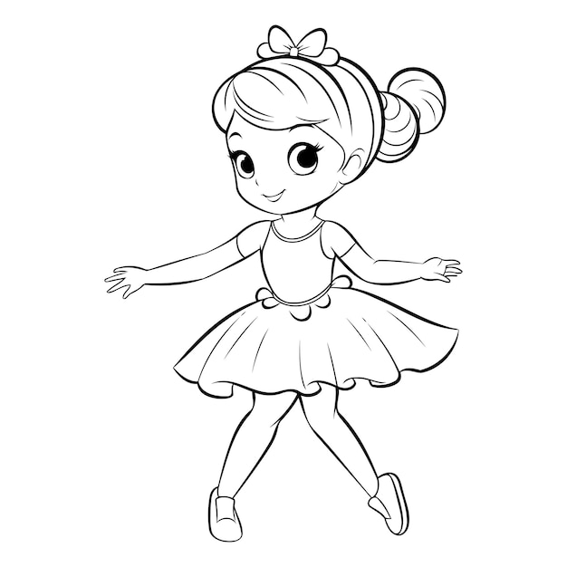 Leuke kleine ballerina in een tutu Vector illustratie