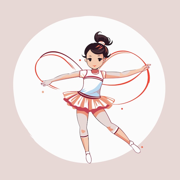 Leuke kleine ballerina in een tutu Vector illustratie