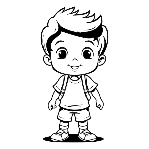 Leuke kleine jongen cartoon vector illustratie grafisch ontwerp vector illustratie graphisch ontwerp