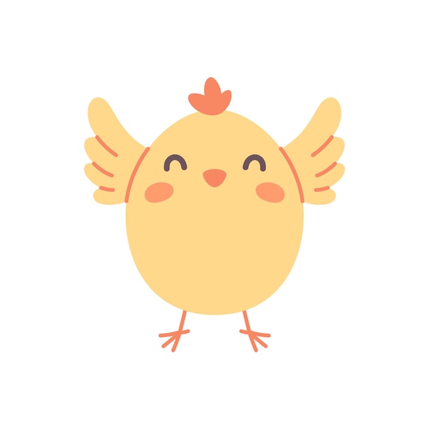 Vector leuke kleine kippen pasenkuikens boerderijdier vectorillustratie in platte stijl