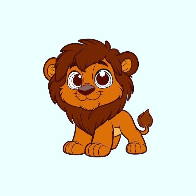 Leuke kleine leeuw Vector illustrati op witte achtergrond