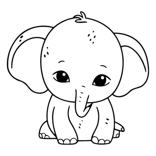 Leuke kleine olifant cartoon vector illustratie Leuke baby olifant