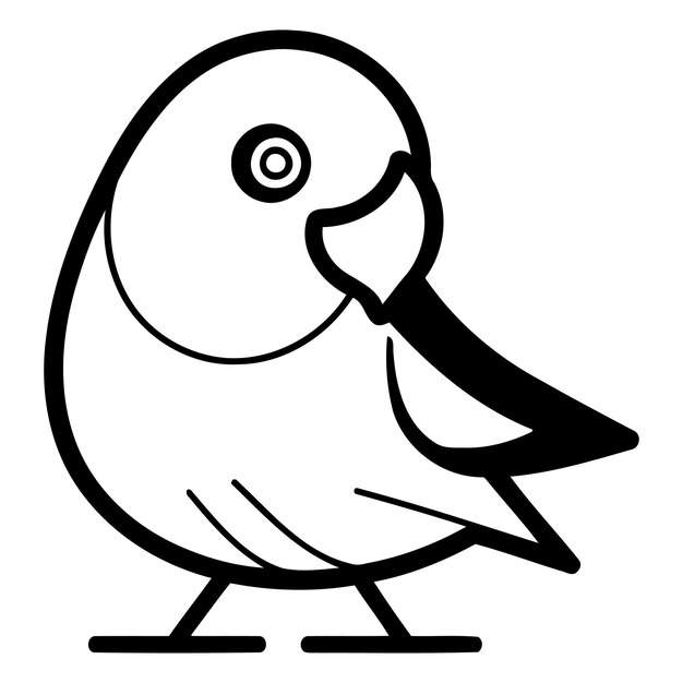 Vector leuke kleine vogel geïsoleerd op witte achtergrond vector cartoon illustratie