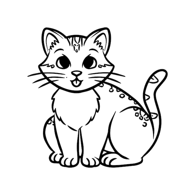 Leuke kleurplaten voor katten voor het kleurboek Katten outline vector Spelende katten kleurplaten Grappige kat