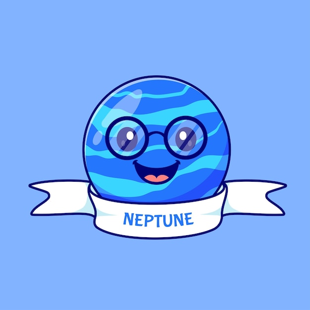 Leuke kleurrijke afbeelding van het planeetlogo van Neptunus