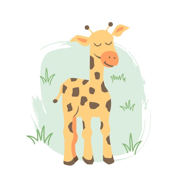 Leuke kleurrijke giraf van cartoon stijl illustratie geïsoleerd op lichte achtergrond