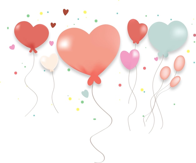 Leuke kleurrijke hartvormige ballonnen.