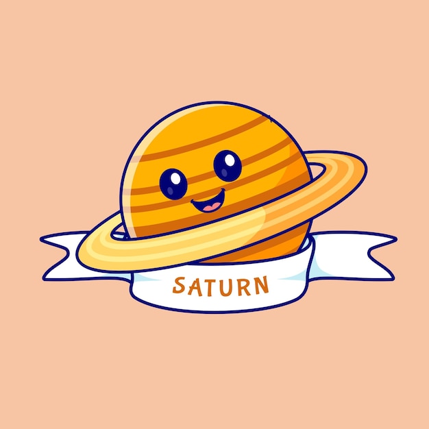 Leuke kleurrijke illustratie van het planeetlogo van Saturnus