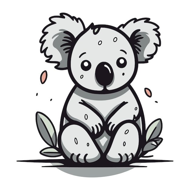 Leuke koala die op de grond zit Vector cartoon illustratie