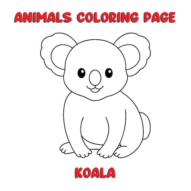 Leuke KOALA outline kunst illustratie kleurpagina boek voor kinderen