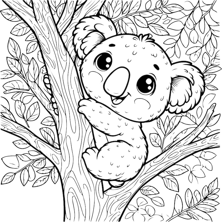 Vector leuke koala vector voor het kleuren.