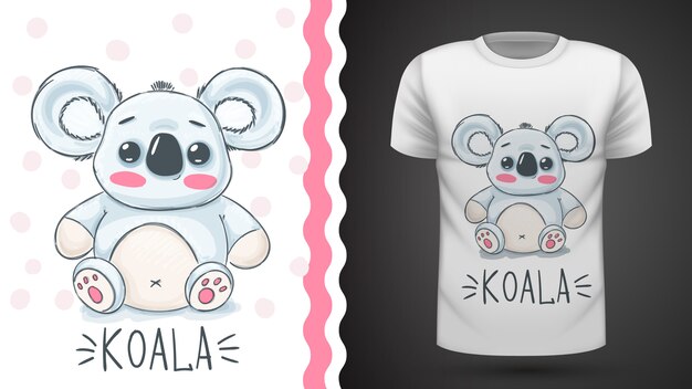 Leuke koala voor print t-shirt.