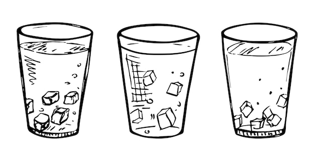 Leuke kop watersap of frisdrank Glas illustratie Eenvoudige drank clipart set