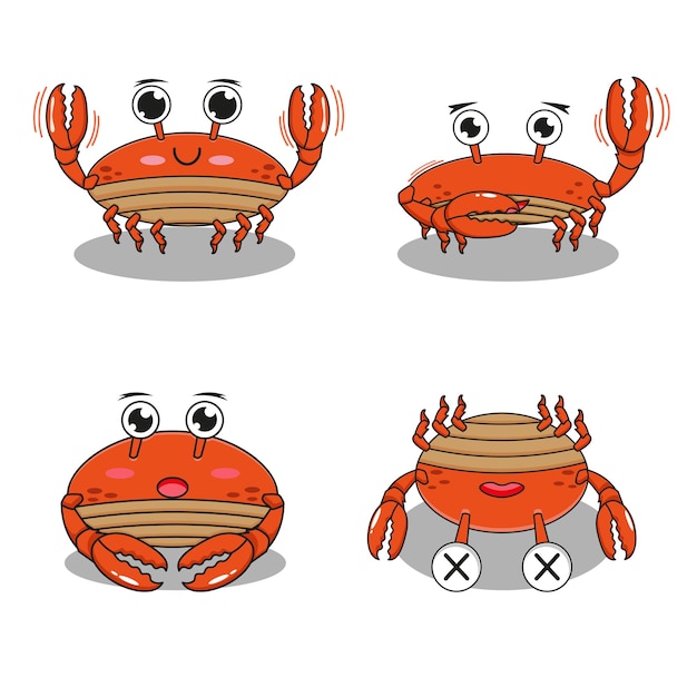 Vector leuke krab set