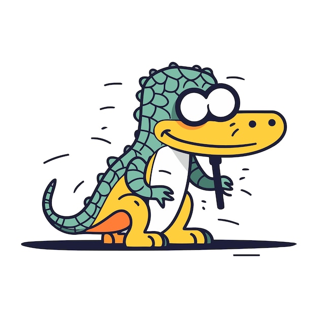 Leuke krokodil cartoon personage Vector illustratie in platte stijl