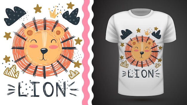 Leuke leeuw - idee voor print t-shirt