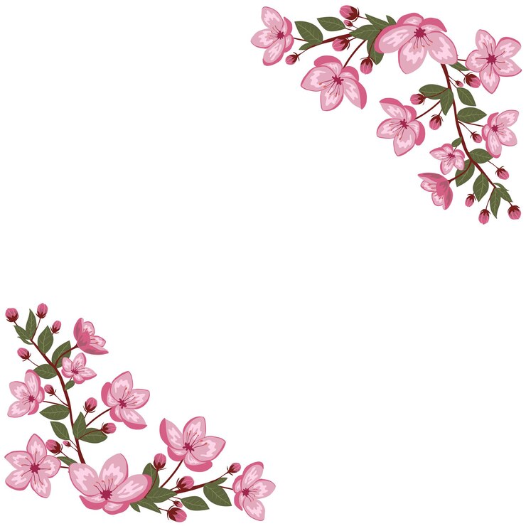 Leuke lente kersenbloesem vector frame illustratie