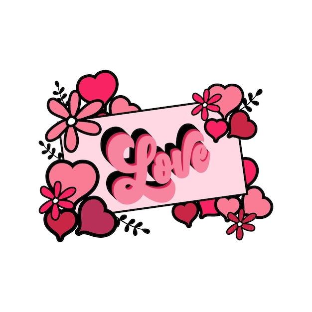 Vector leuke liefdeswoord lettering vector