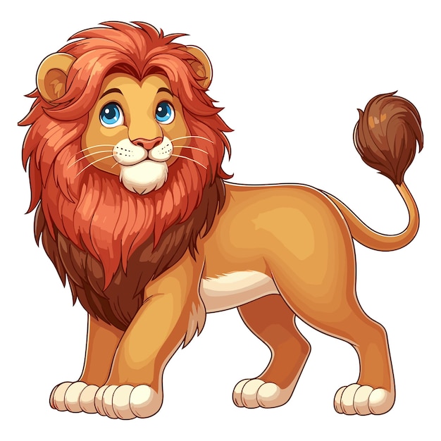 Vector leuke lion vector cartoon illustratie