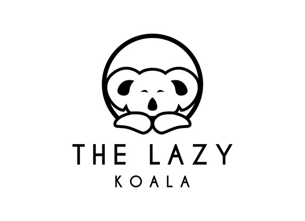 Vector leuke luie koala logo ontwerp icoon koala logo ontwerp