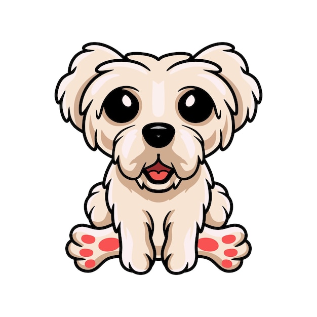 Leuke maltese puppyhond cartoon