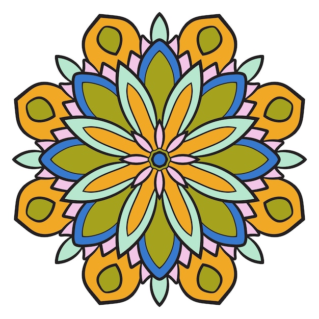 Leuke mandala. Decoratieve ronde doodle bloem geïsoleerd op een witte achtergrond. Geometrisch decoratief