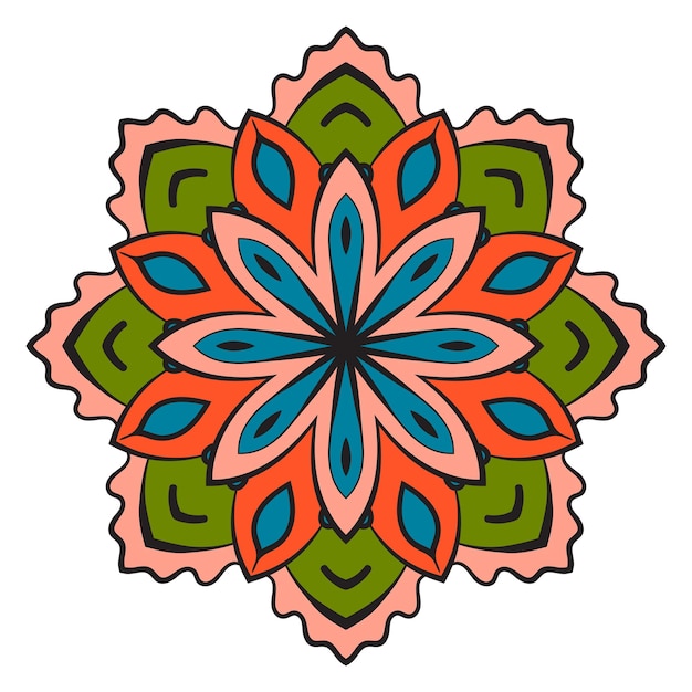 Leuke mandala. Decoratieve ronde doodle bloem geïsoleerd op een witte achtergrond.