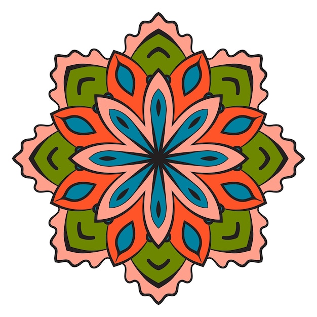 Leuke mandala. Decoratieve ronde doodle bloem geïsoleerd op een witte achtergrond.