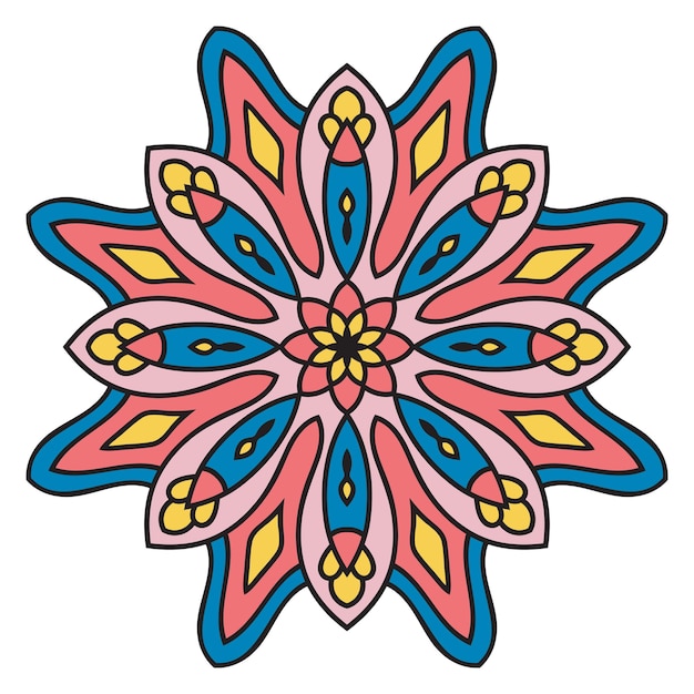 Leuke mandala. Decoratieve ronde doodle bloem geïsoleerd op een witte achtergrond.