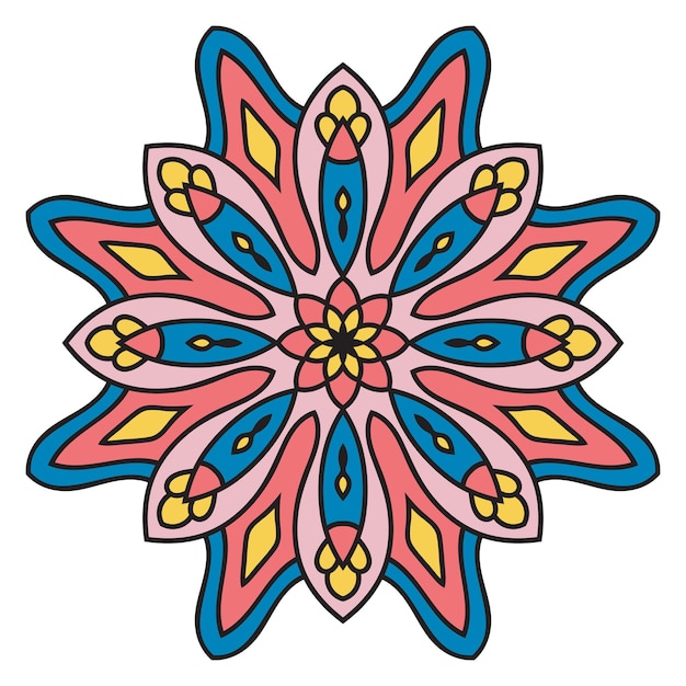 Leuke mandala. Decoratieve ronde doodle bloem geïsoleerd op een witte achtergrond.