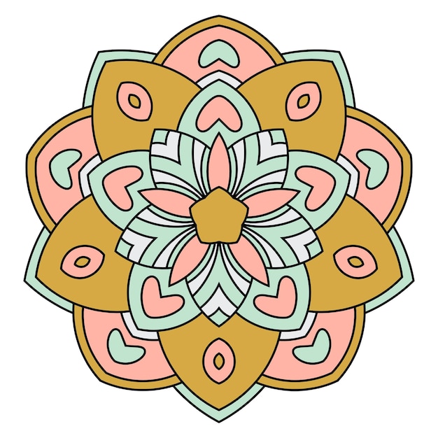 Leuke mandala. Decoratieve ronde doodle bloem geïsoleerd op een witte achtergrond.