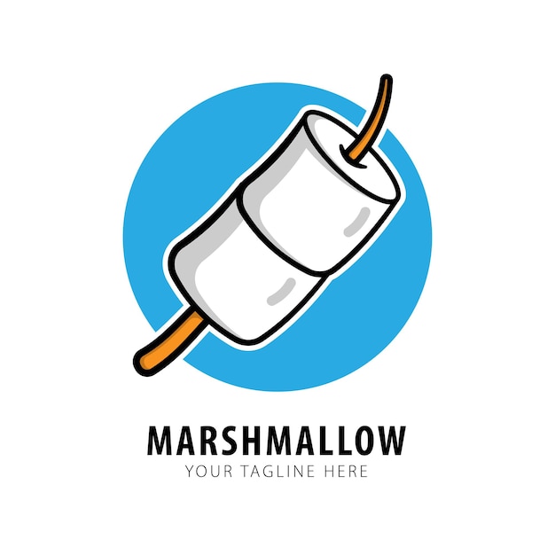 Leuke marshmallow snoep logo vector pictogram illustratie