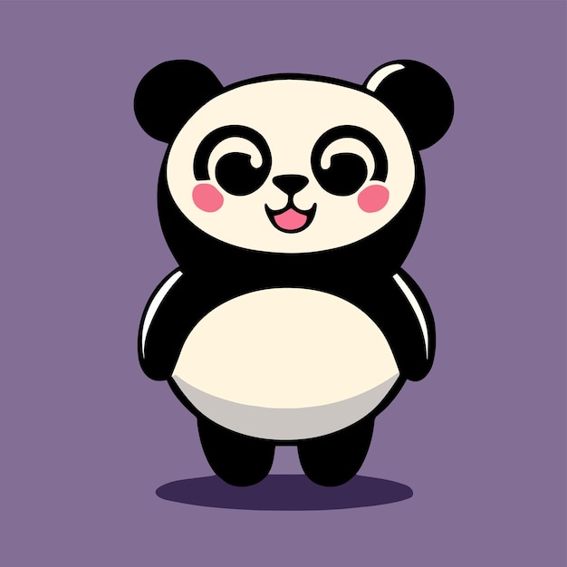 Leuke mascotte voor een panda plat cartoon vectorontwerp voor schattige dieren Geschikt voor verjaardagsontwerp