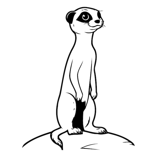 Leuke meerkat die op een rots staat Vector illustratie