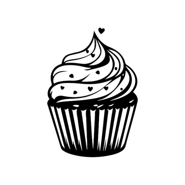 Leuke met de hand getekende cupcake muffin Doodle vector illustratie