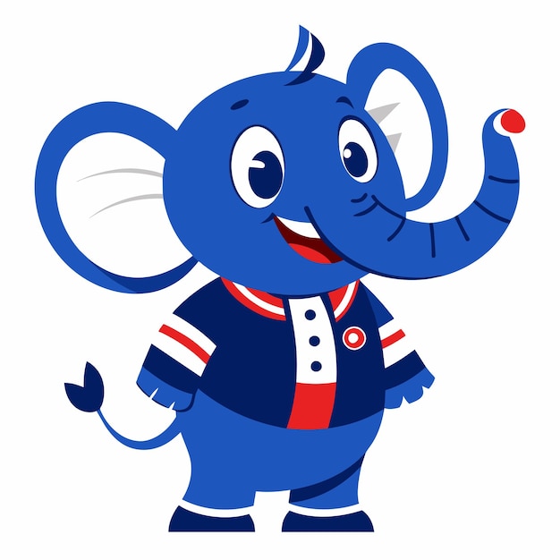 Leuke met de hand getekende olifant platte stijlvolle mascotte cartoon personage tekening sticker icoon concept