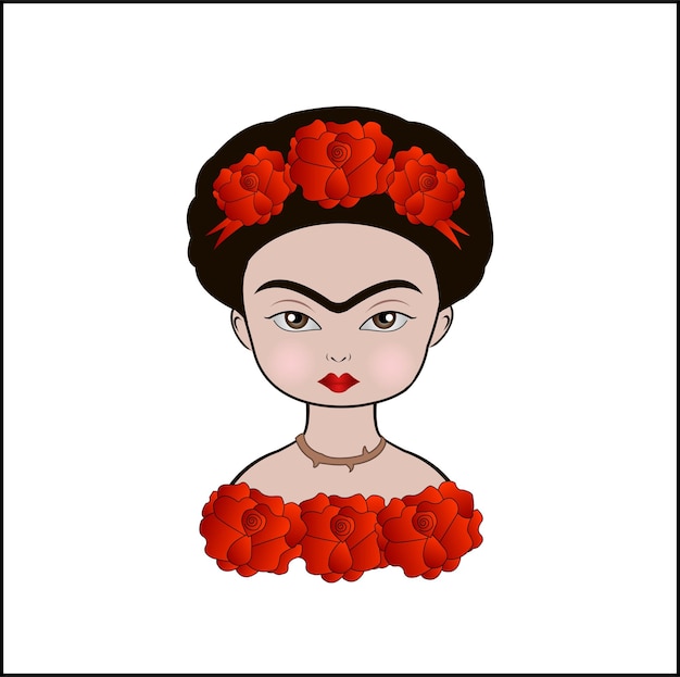 Leuke Mexicaanse vrouw met bloemenband en rode lippenstift.