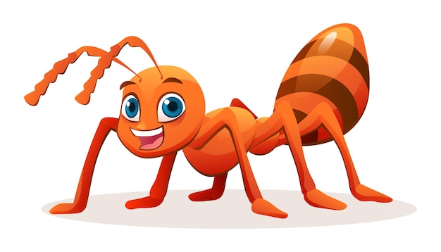 Leuke mierenbeeldverhaalillustratie die op witte achtergrond wordt geïsoleerd