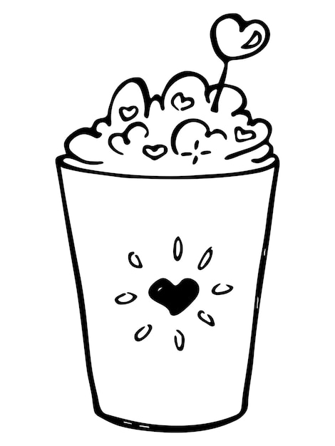 Leuke milkshake illustratie Eenvoudige beker clipart Mooie drank doodle