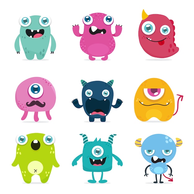 Vector leuke monster set