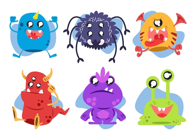 Vector leuke monsterset