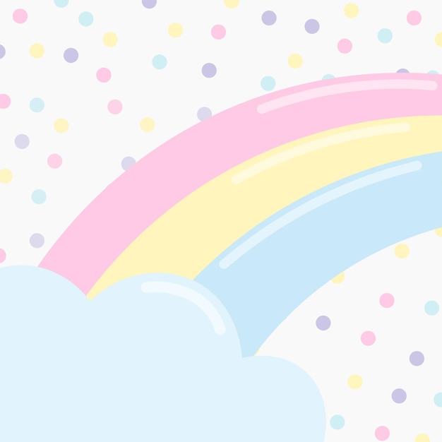 Leuke mooie regenboog en wolken achtergrond uitnodiging baby shower patroon behang