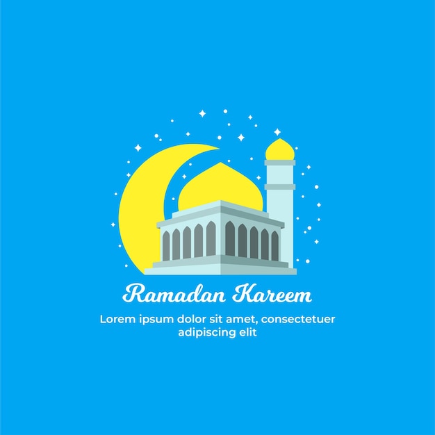 Leuke moskee cartoon ramadhan groet