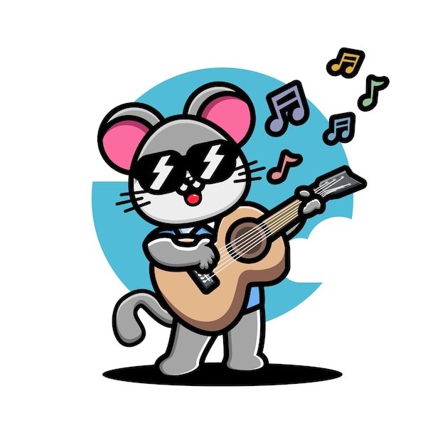 Leuke muis die gitaar speelt